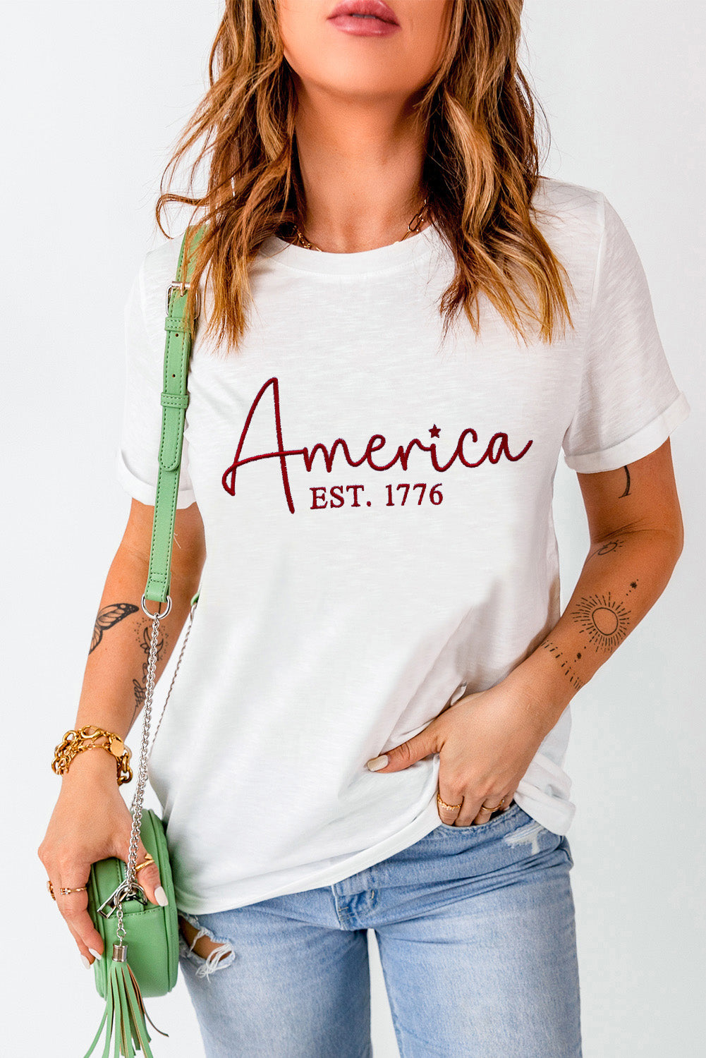 Letter Graphic Round Neck Short Sleeve T-Shirt