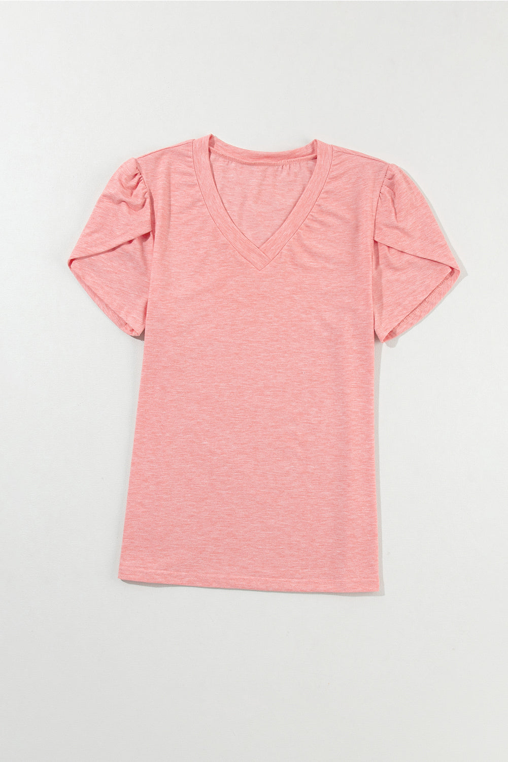 V-Neck Petal Sleeve T-Shirt